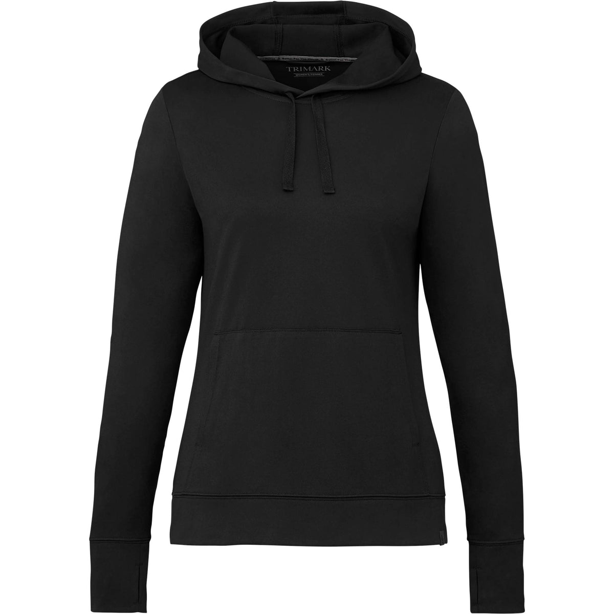 Lavar Eco Knit Pullover Hoodie for Women Embroidery - Black - Front