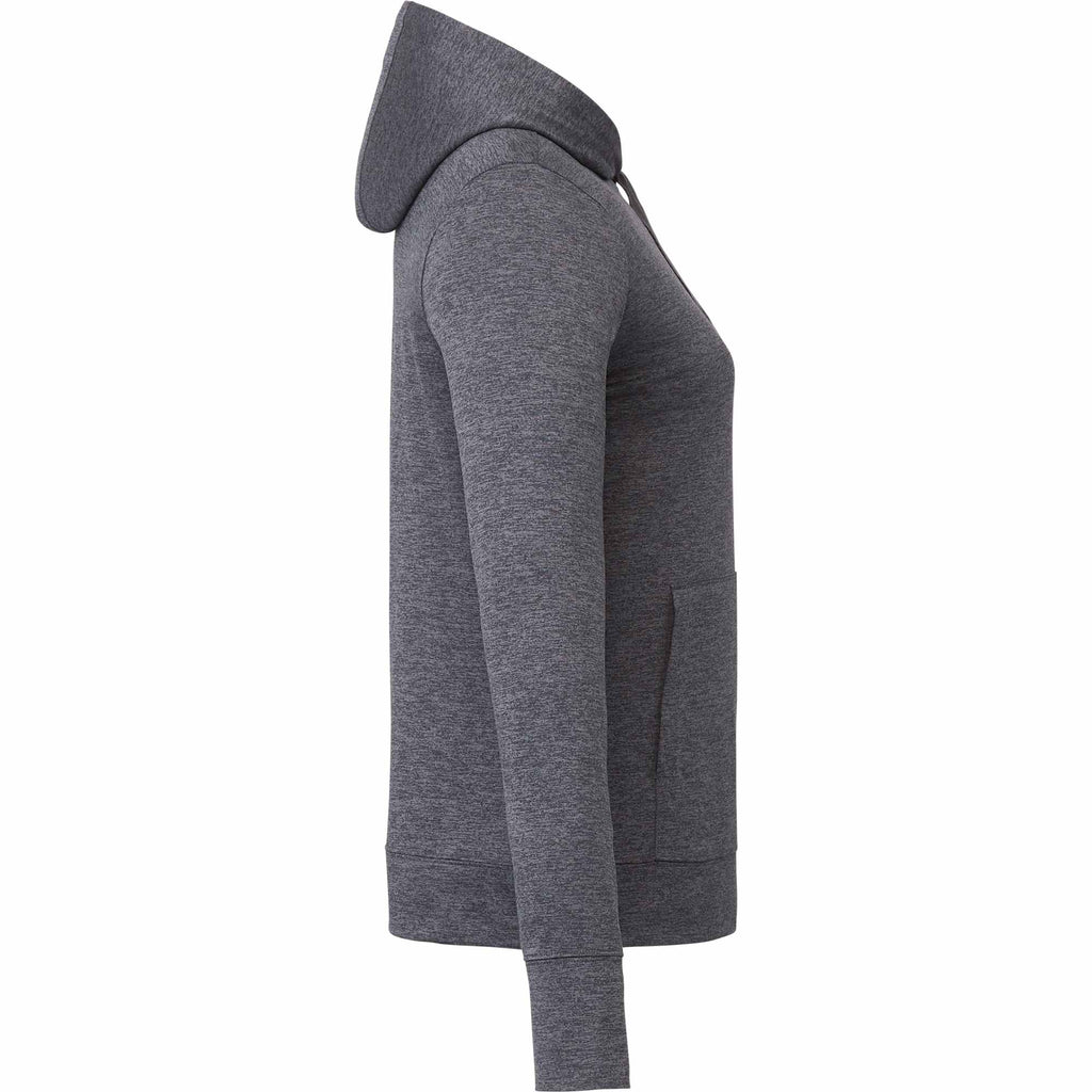 Lavar Eco Knit Pullover Hoodie for Women Embroidery - Heather Dark Charcoal - Right Side