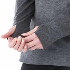 Lavar Eco Knit Pullover Hoodie for Women Transfer - Heather Dark Charcoal - Left Angle On Model Thumb