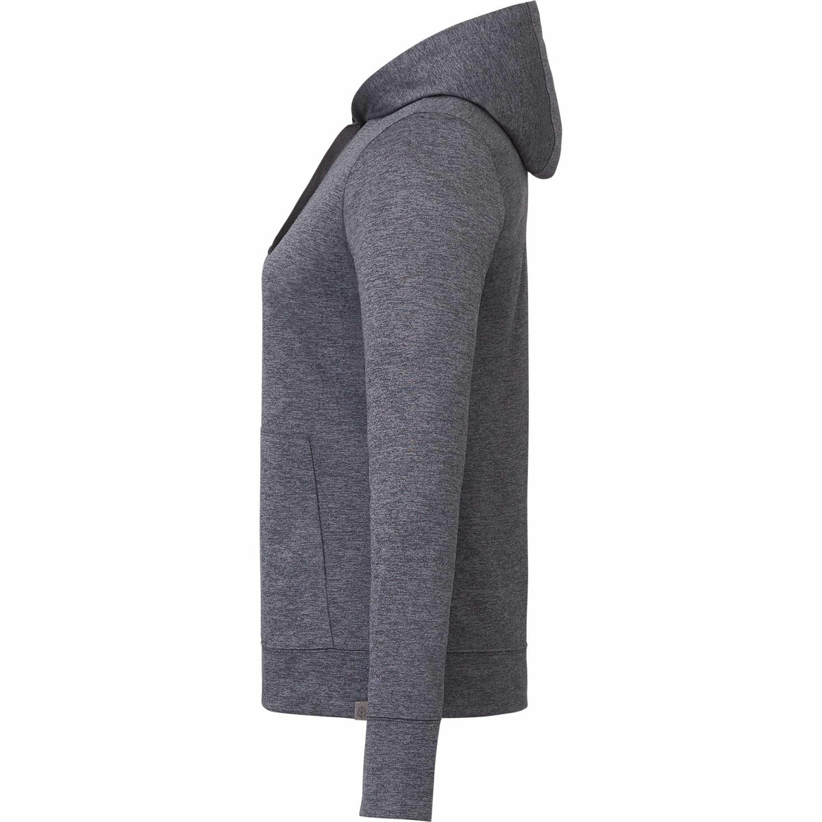 Lavar Eco Knit Pullover Hoodie for Women Transfer - Heather Dark Charcoal - Left Side
