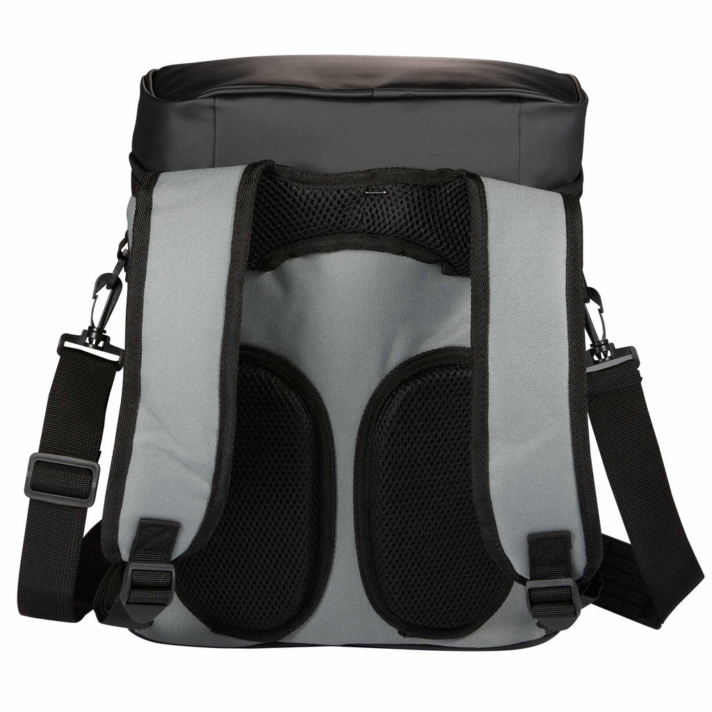 Leakproof Backpack Cooler for 20 Cans Embroidery - Black - Back