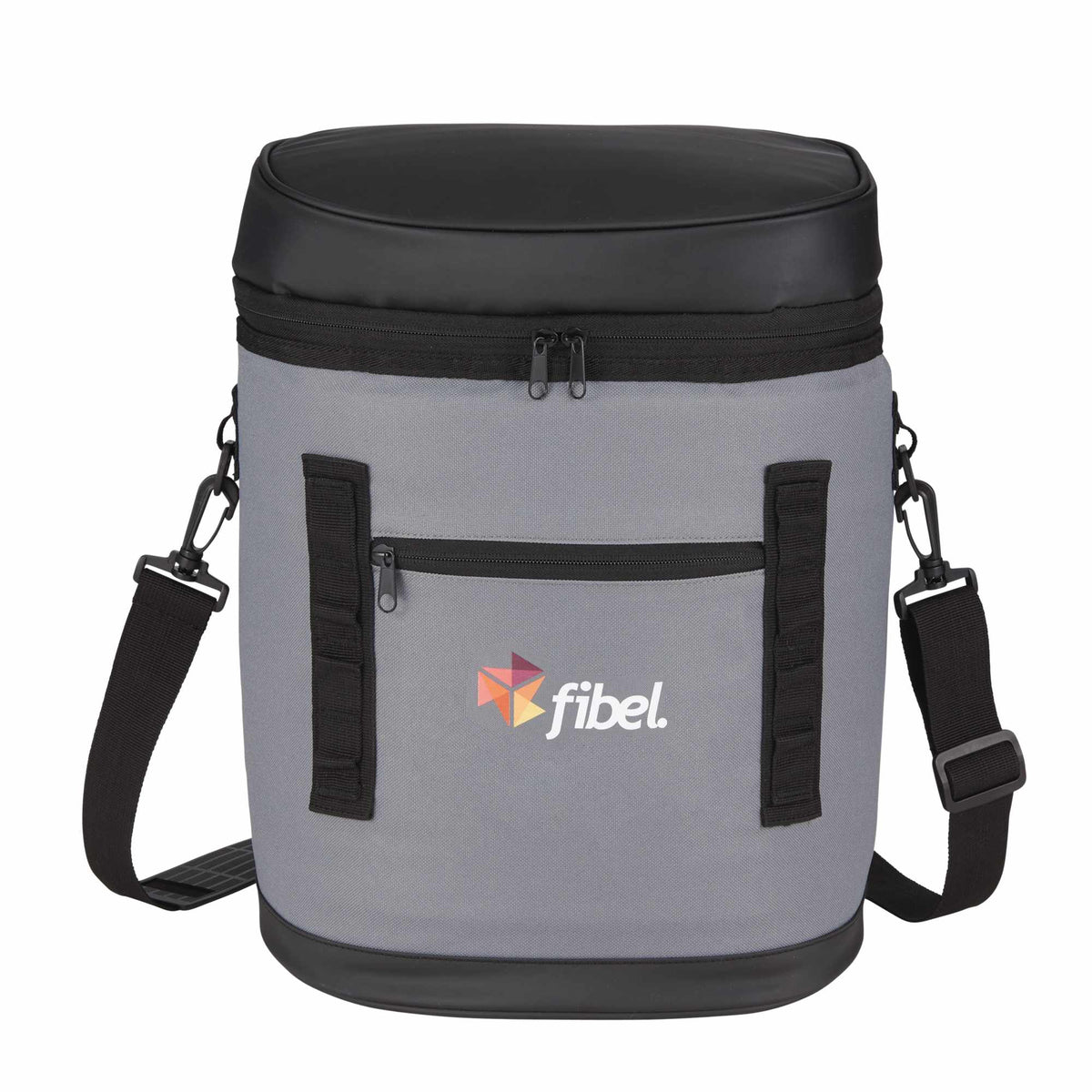 Leakproof Backpack Cooler for 20 Cans Embroidery - Black - Front 2