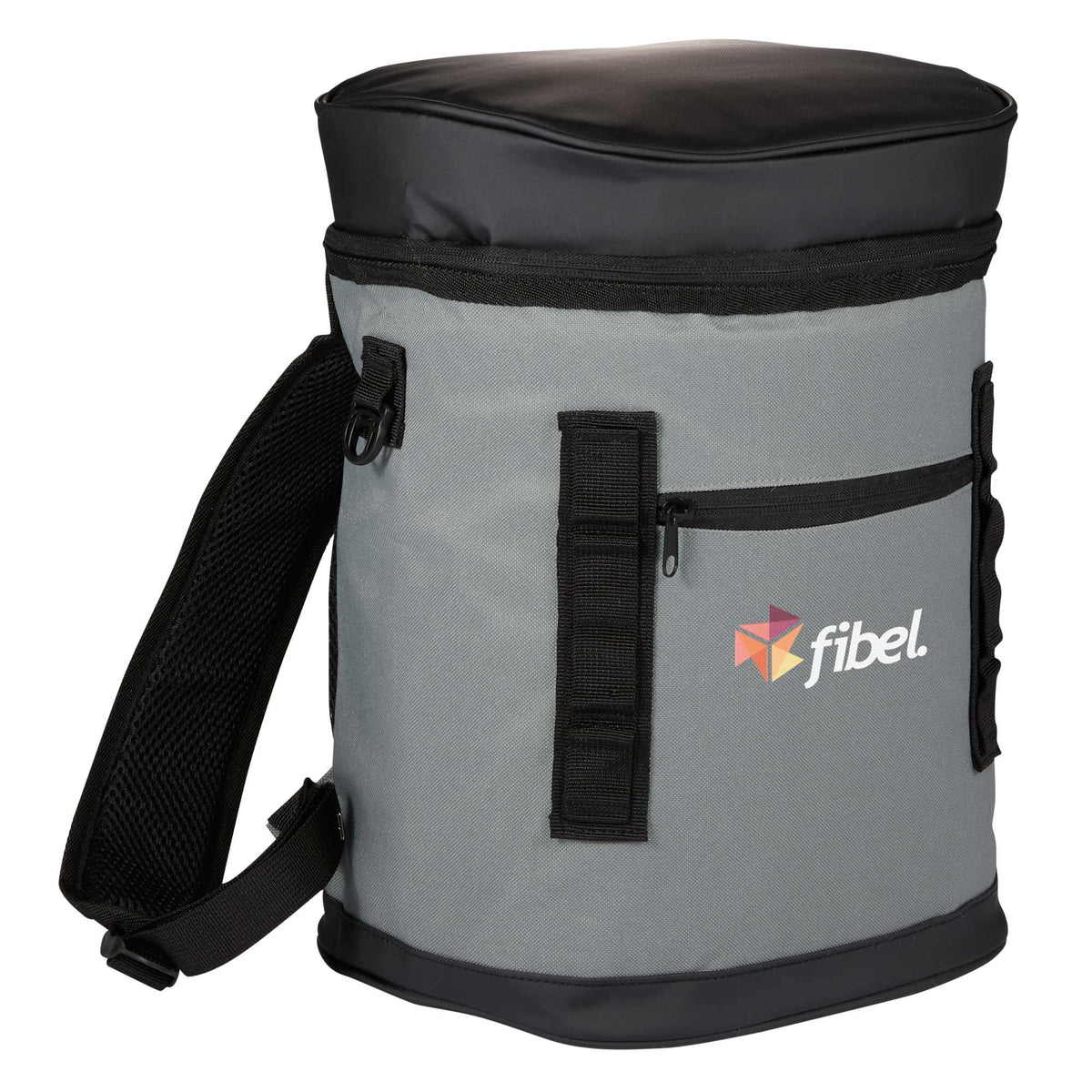 Leakproof Backpack Cooler for 20 Cans Embroidery - Black - Front