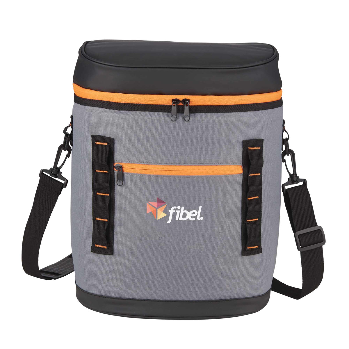 Leakproof Backpack Cooler for 20 Cans Embroidery - Orange - Front 5