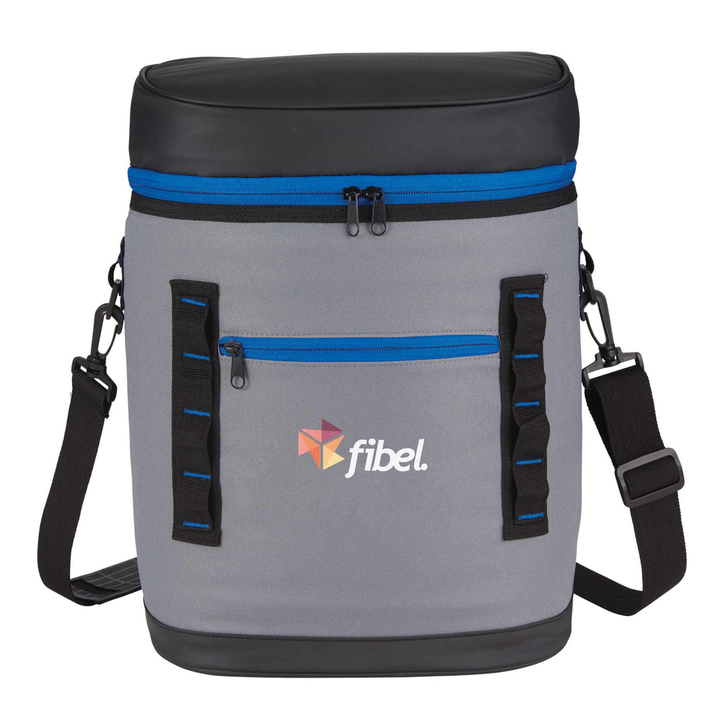 Leakproof Backpack Cooler for 20 Cans Embroidery - Royal - Front 2