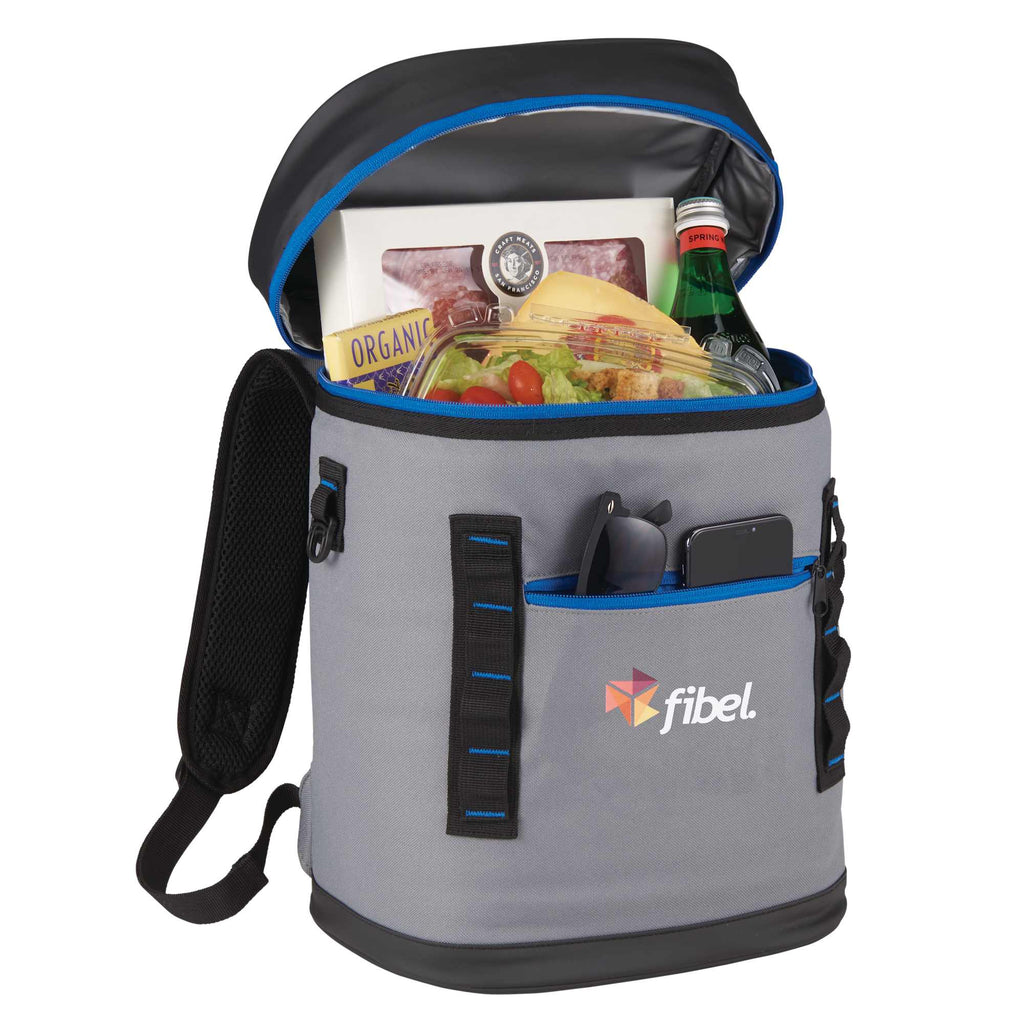 Leakproof Backpack Cooler for 20 Cans Embroidery - Royal - Photo