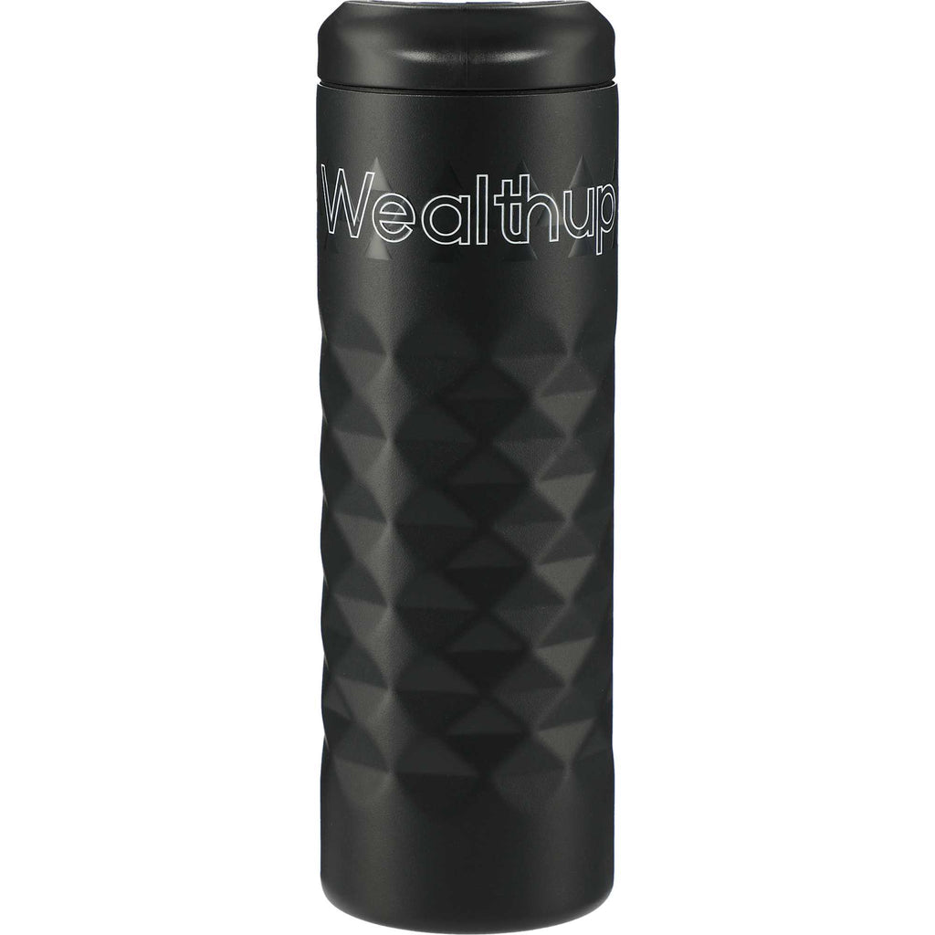 Leakproof Copper Vacuum Tumbler with Slide Lid, 16 oz - Black - Front 3