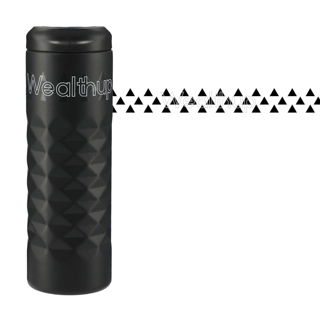 Leakproof Copper Vacuum Tumbler with Slide Lid, 16 oz - Black - Front