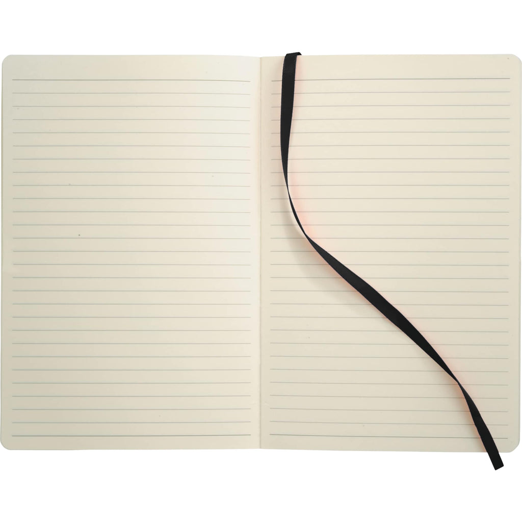 Leather-Look Soft Cover Journal, 5.5 x 8.5 Inches Debossing - Black - Front 2