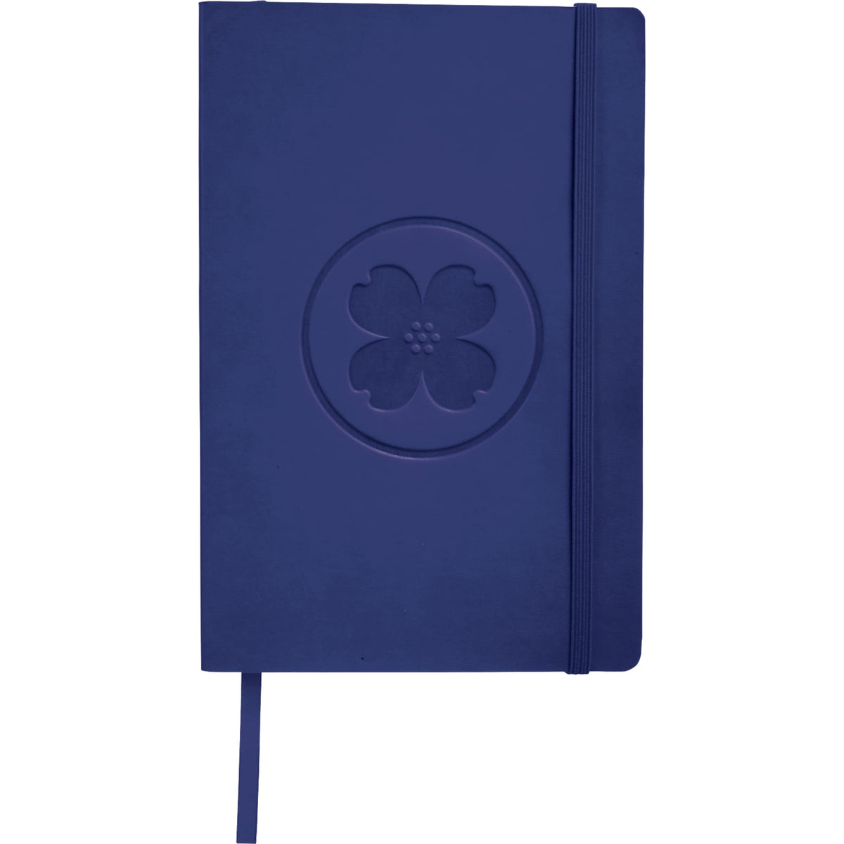 Leather-Look Soft Cover Journal, 5.5 x 8.5 Inches Debossing - Blue - Front
