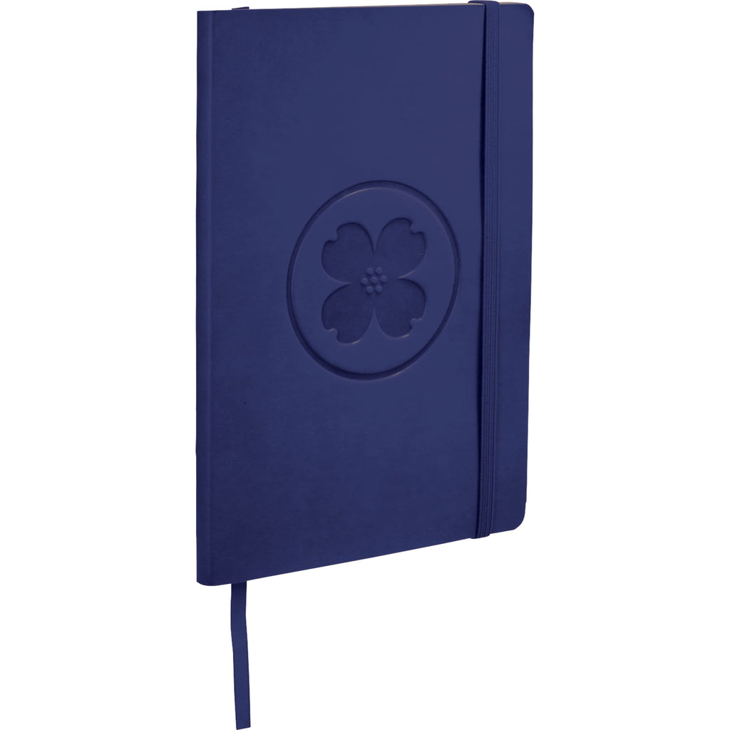 Leather-Look Soft Cover Journal, 5.5 x 8.5 Inches Debossing - Blue - Photo