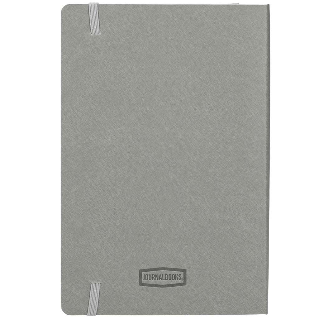 Leather-Look Soft Cover Journal, 5.5 x 8.5 Inches Debossing - Gray - Back