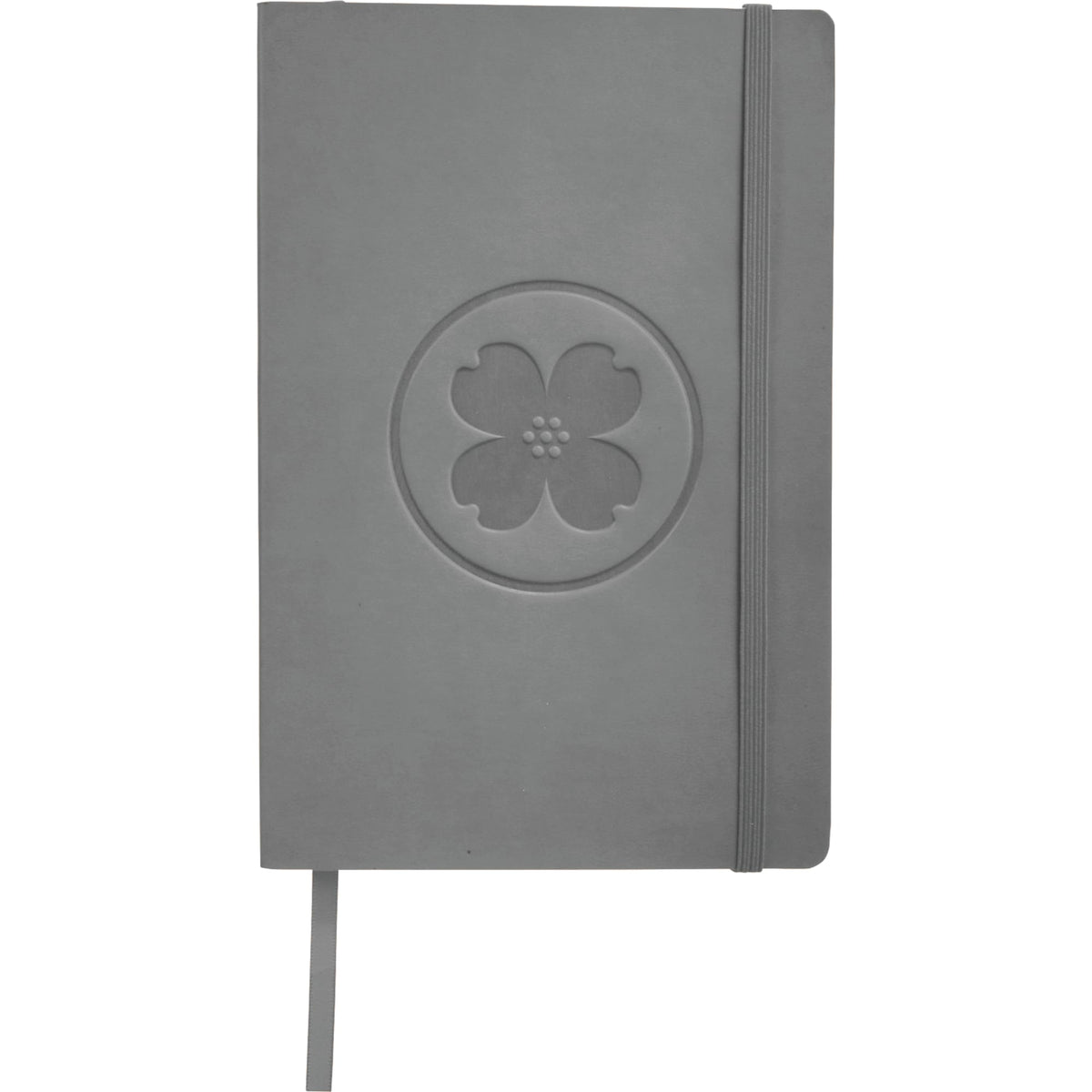 Leather-Look Soft Cover Journal, 5.5 x 8.5 Inches Debossing - Gray - Front