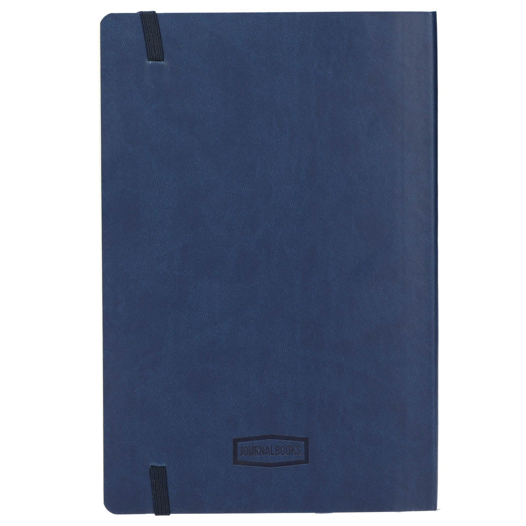 Leather-Look Soft Cover Journal, 5.5 x 8.5 Inches Debossing - Navy - Back