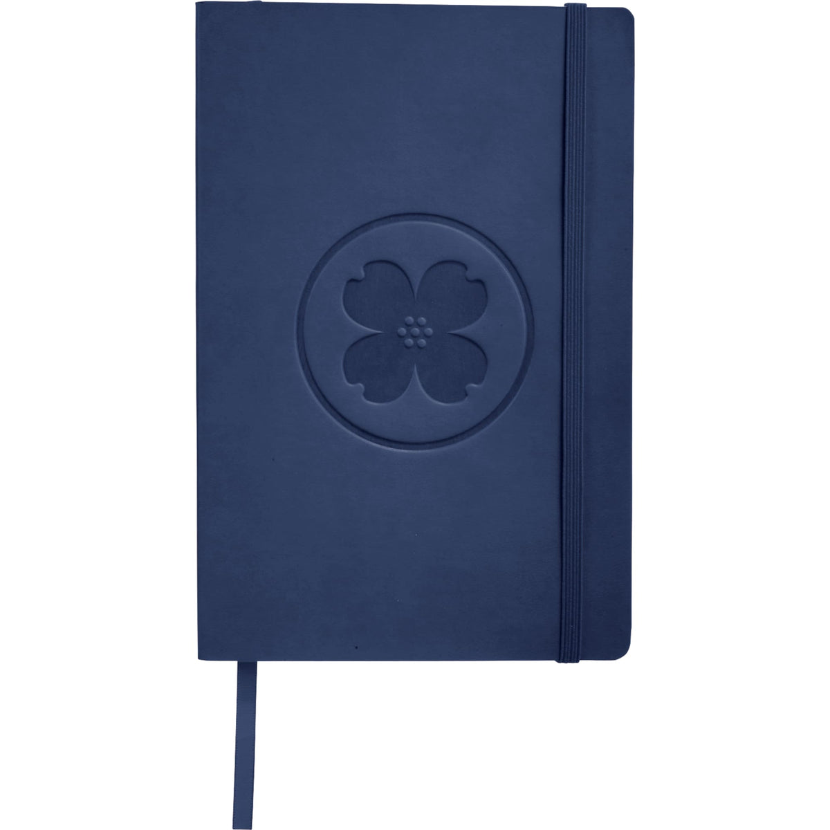 Leather-Look Soft Cover Journal, 5.5 x 8.5 Inches Debossing - Navy - Front