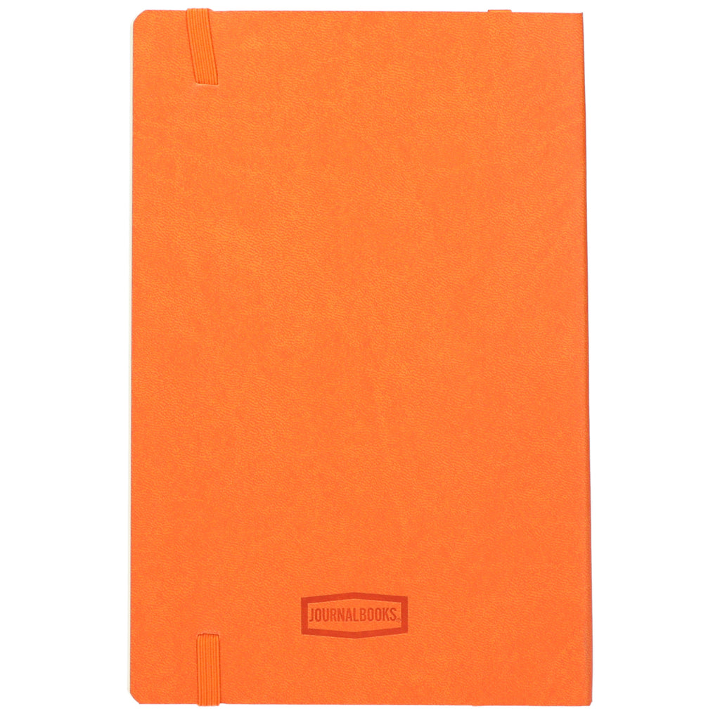 Leather-Look Soft Cover Journal, 5.5 x 8.5 Inches Debossing - Orange - Back