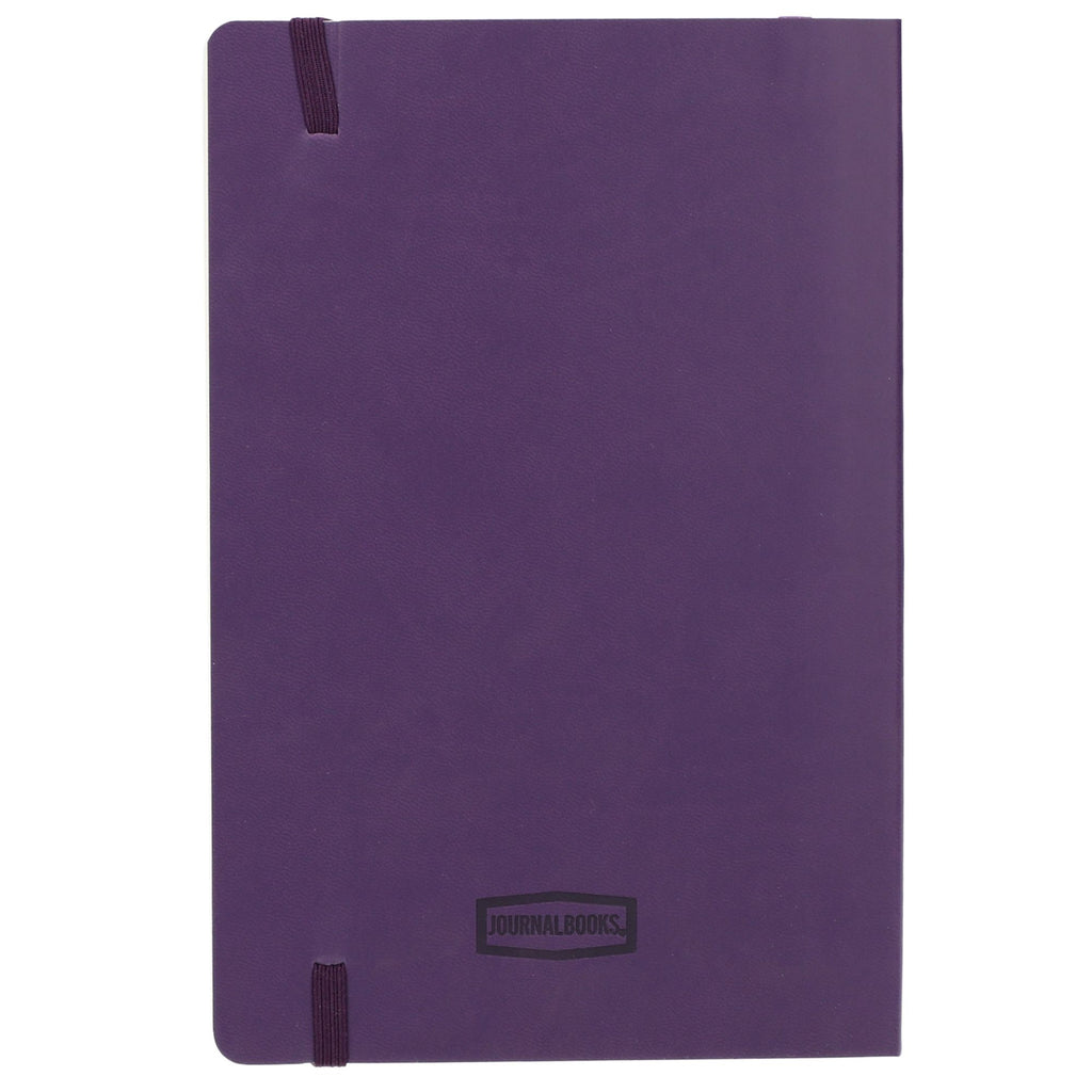 Leather-Look Soft Cover Journal, 5.5 x 8.5 Inches Debossing - Purple - Back