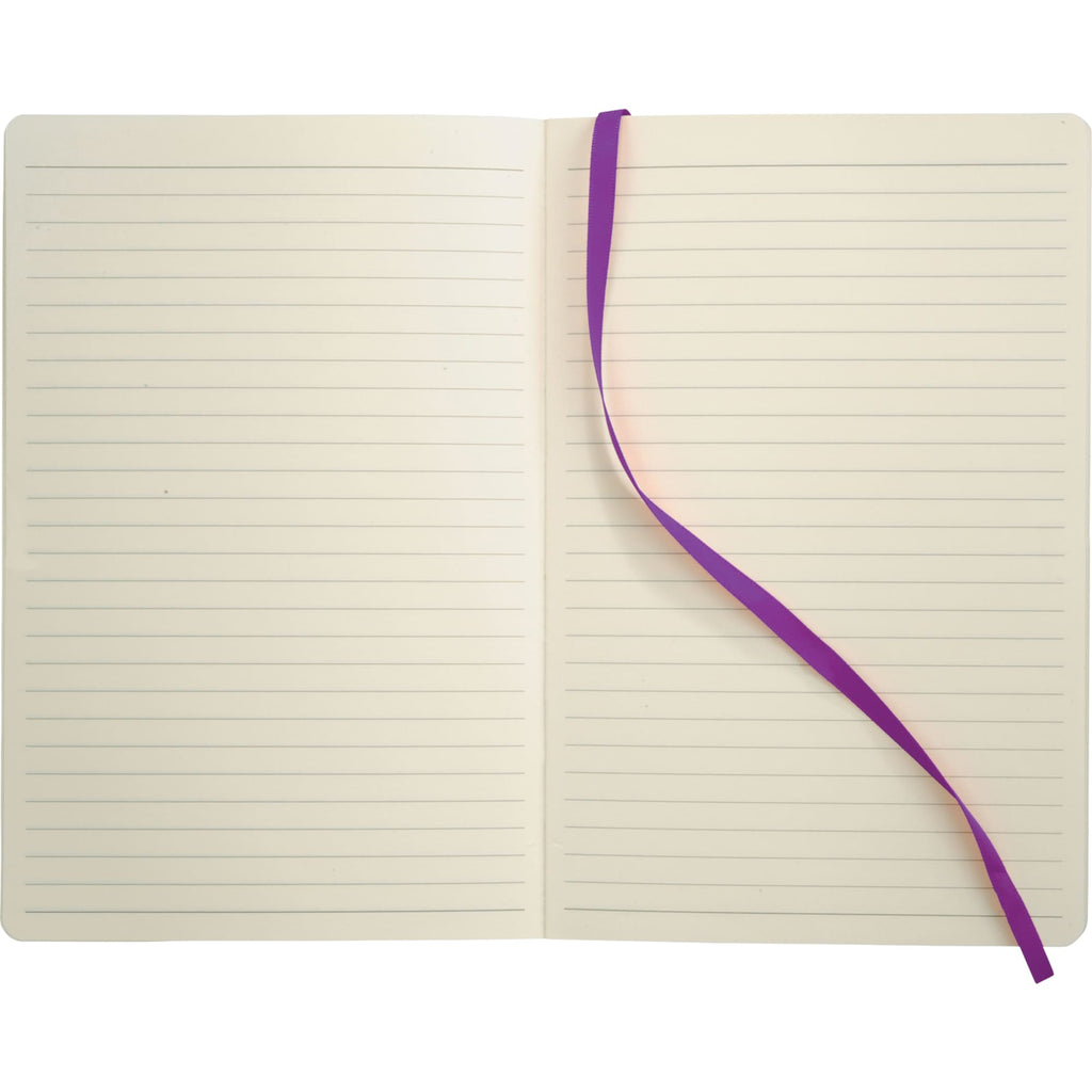 Leather-Look Soft Cover Journal, 5.5 x 8.5 Inches Debossing - Purple - Front 2