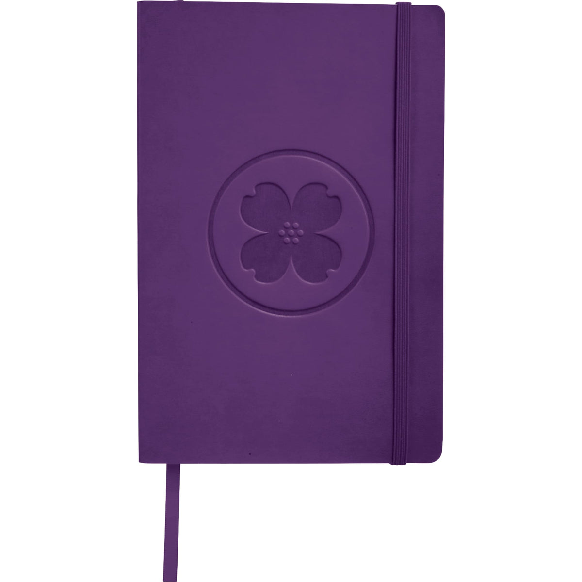Leather-Look Soft Cover Journal, 5.5 x 8.5 Inches Debossing - Purple - Front