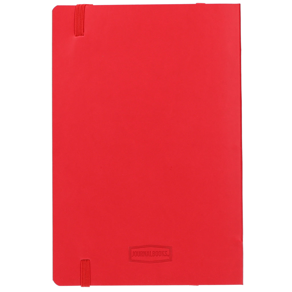 Leather-Look Soft Cover Journal, 5.5 x 8.5 Inches Debossing - Red - Back