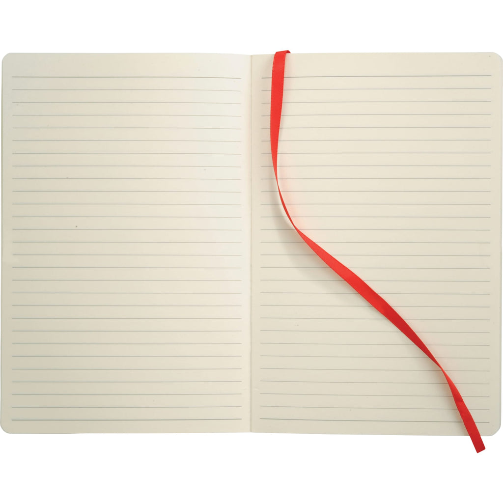 Leather-Look Soft Cover Journal, 5.5 x 8.5 Inches Debossing - Red - Front 2