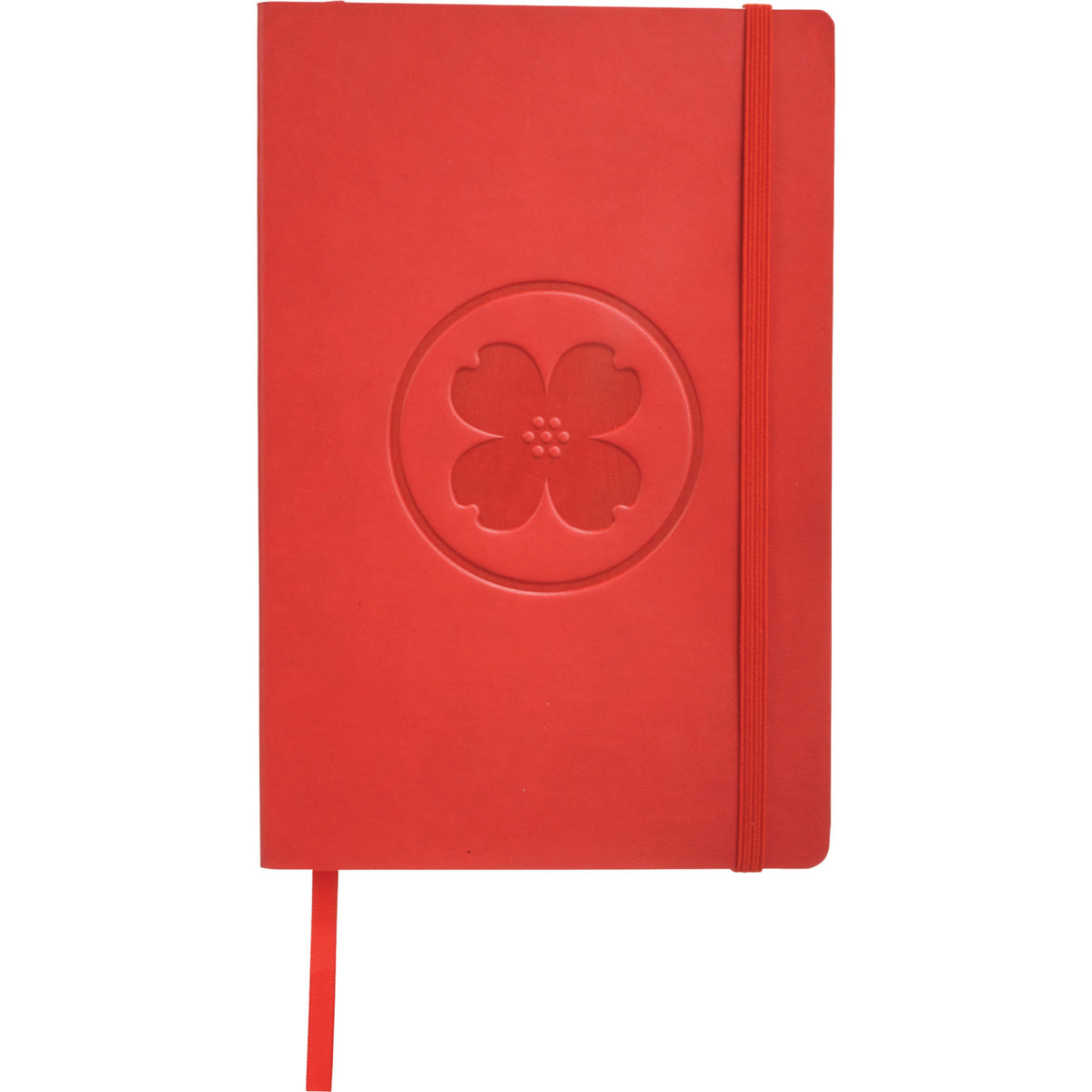 Leather-Look Soft Cover Journal, 5.5 x 8.5 Inches Debossing - Red - Front