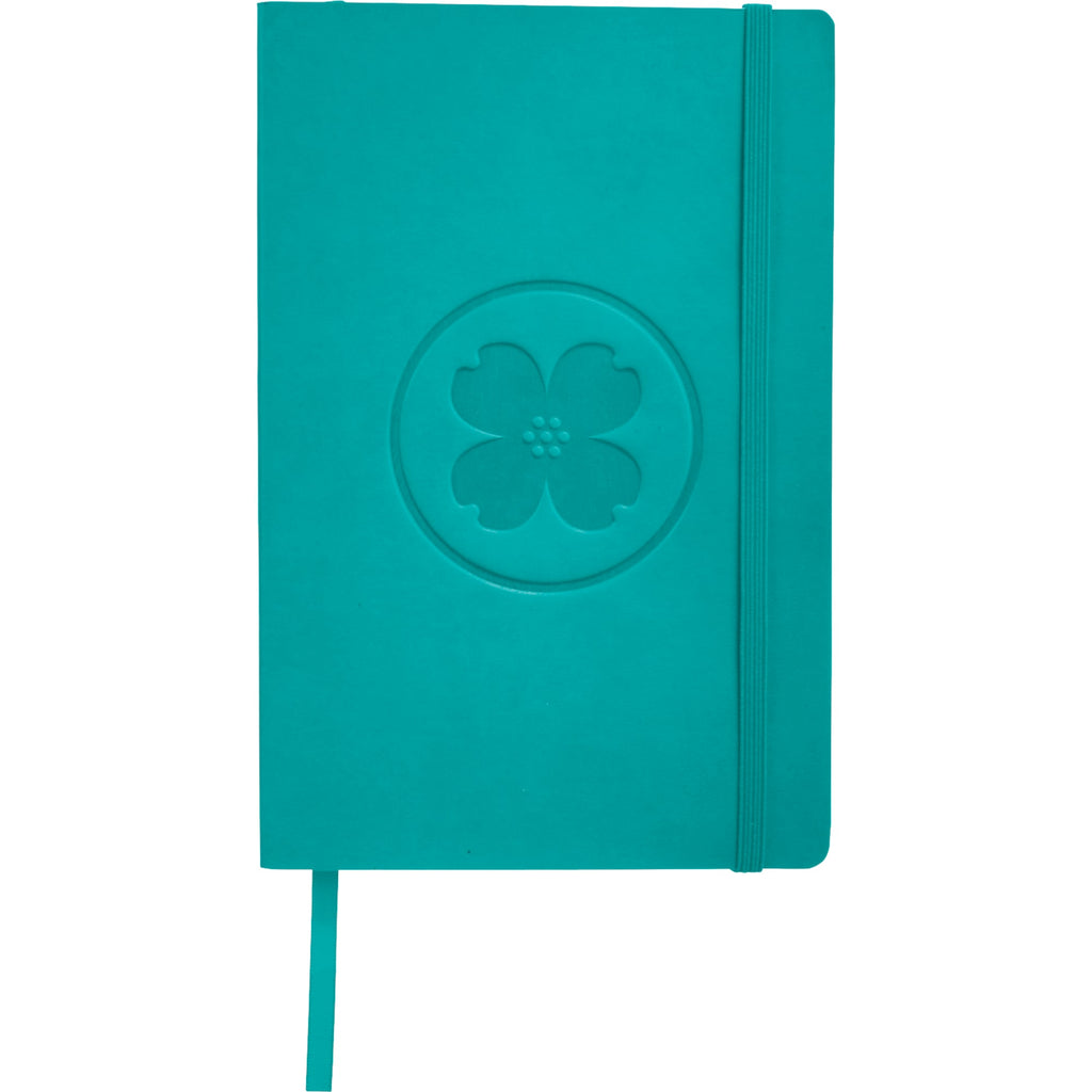 Leather-Look Soft Cover Journal, 5.5 x 8.5 Inches Debossing - Turquoise - Front