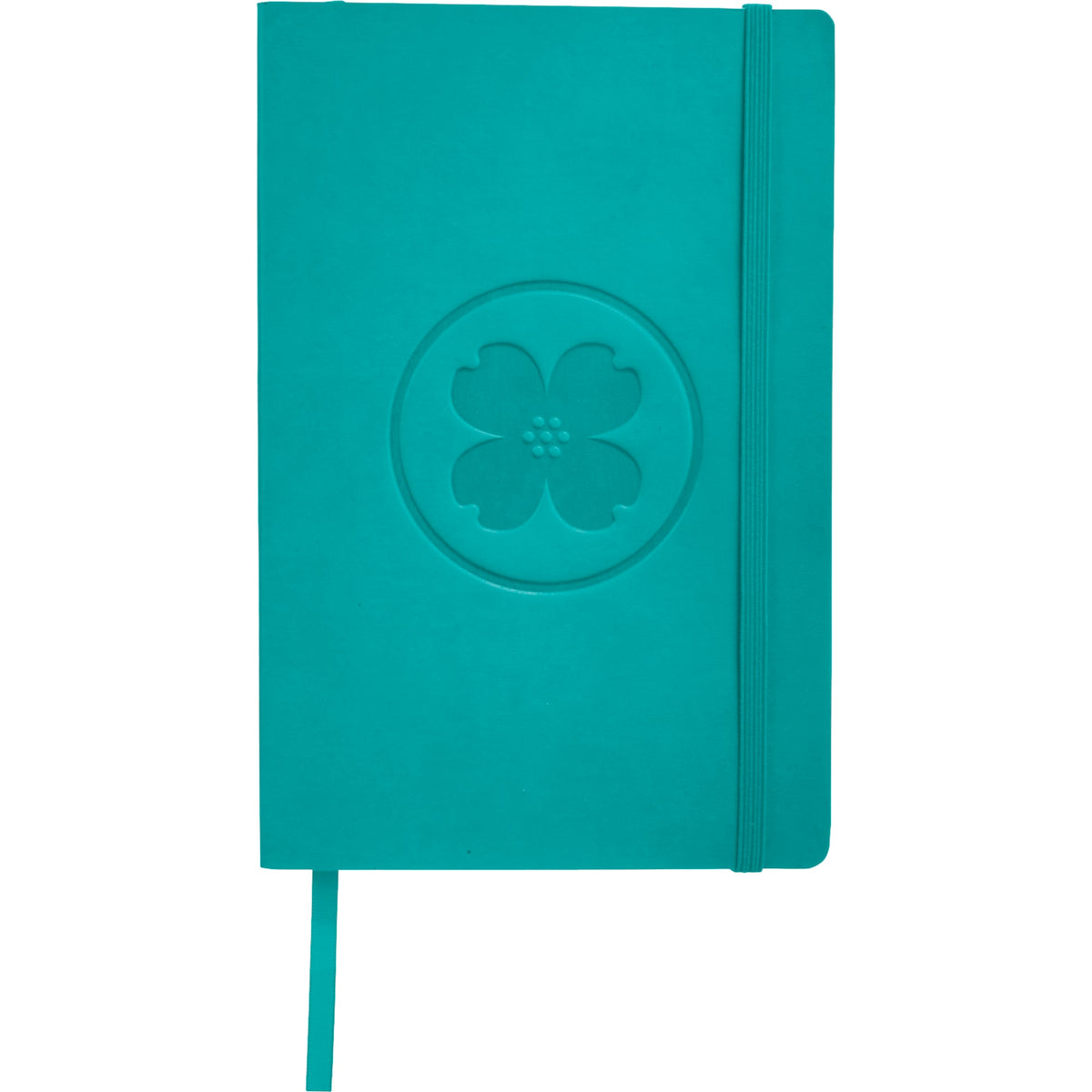 Leather-Look Soft Cover Journal, 5.5 x 8.5 Inches Debossing - Turquoise - Front