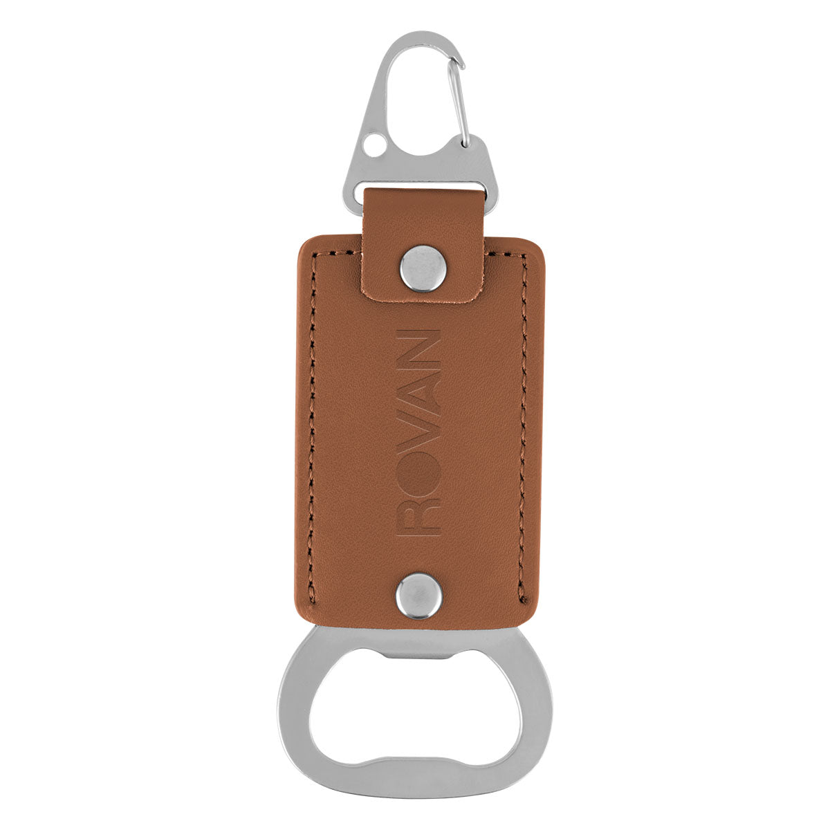 Leatherette Key Clasp with Bottle Opener - Deboss