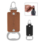 Leatherette Key Clasp with Bottle Opener - Leatherette Bottle Opener Key Clasp