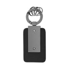 Leatherette Key Tag with Carabiner Clip - Black - Back