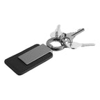 Leatherette Key Tag with Carabiner Clip - Black - Keys