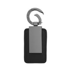Leatherette Key Tag with Carabiner Clip - Black - Open