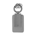 Leatherette Key Tag with Carabiner Clip - Gray - Back