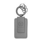 Leatherette Key Tag with Carabiner Clip - Gray - Laser