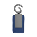 Leatherette Key Tag with Carabiner Clip - Navy - Open