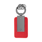 Leatherette Key Tag with Carabiner Clip - Red - Back