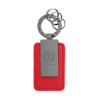 Leatherette Key Tag with Carabiner Clip - Red - Laser