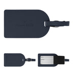 Leatherette Luggage Tag in Recycled PET - Navy - Deboss