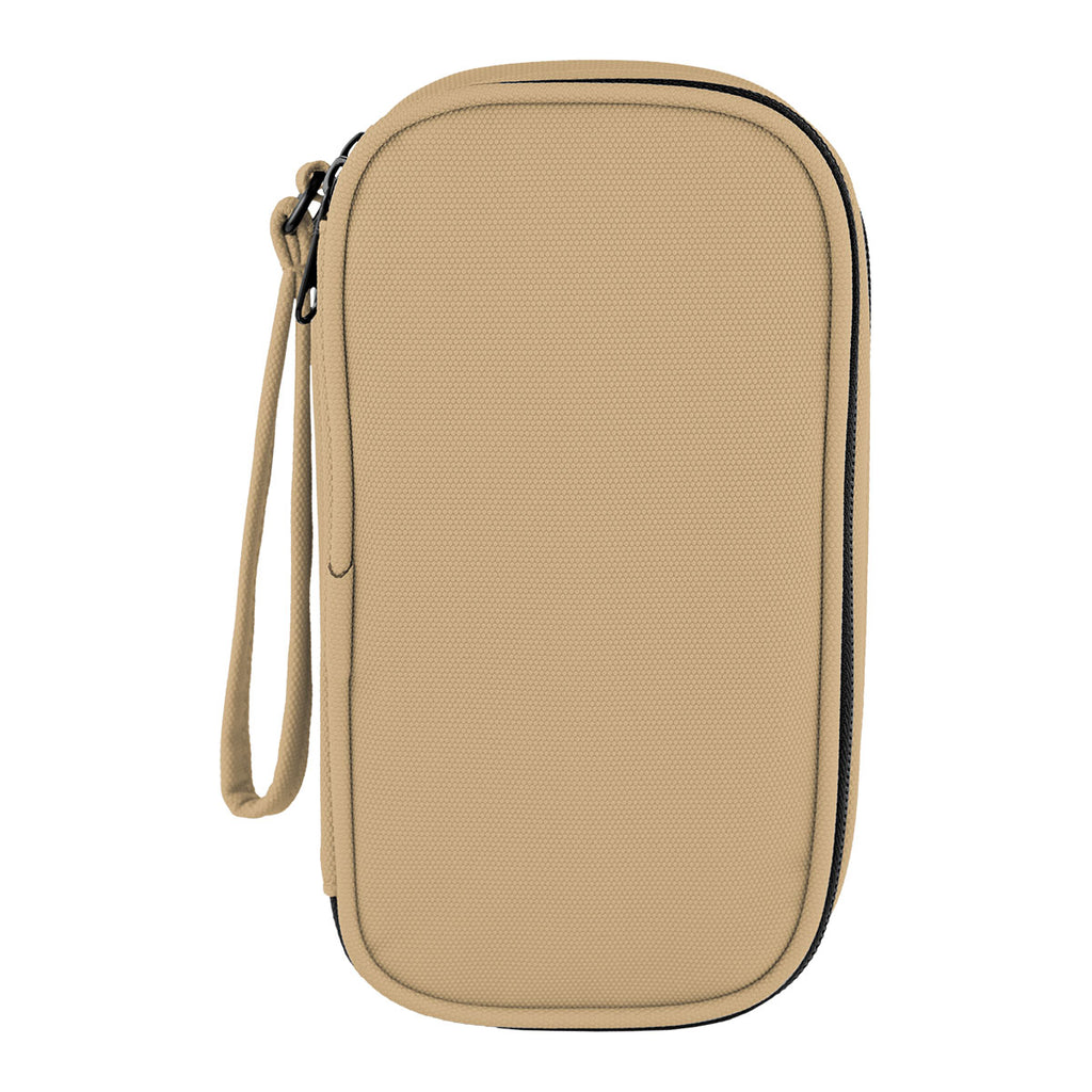 Leatherette Tandem Travel Organizer for Tech - Tan - Back