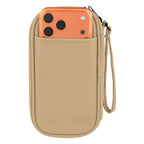 Leatherette Tandem Travel Organizer for Tech - Tan - Front_Inuse
