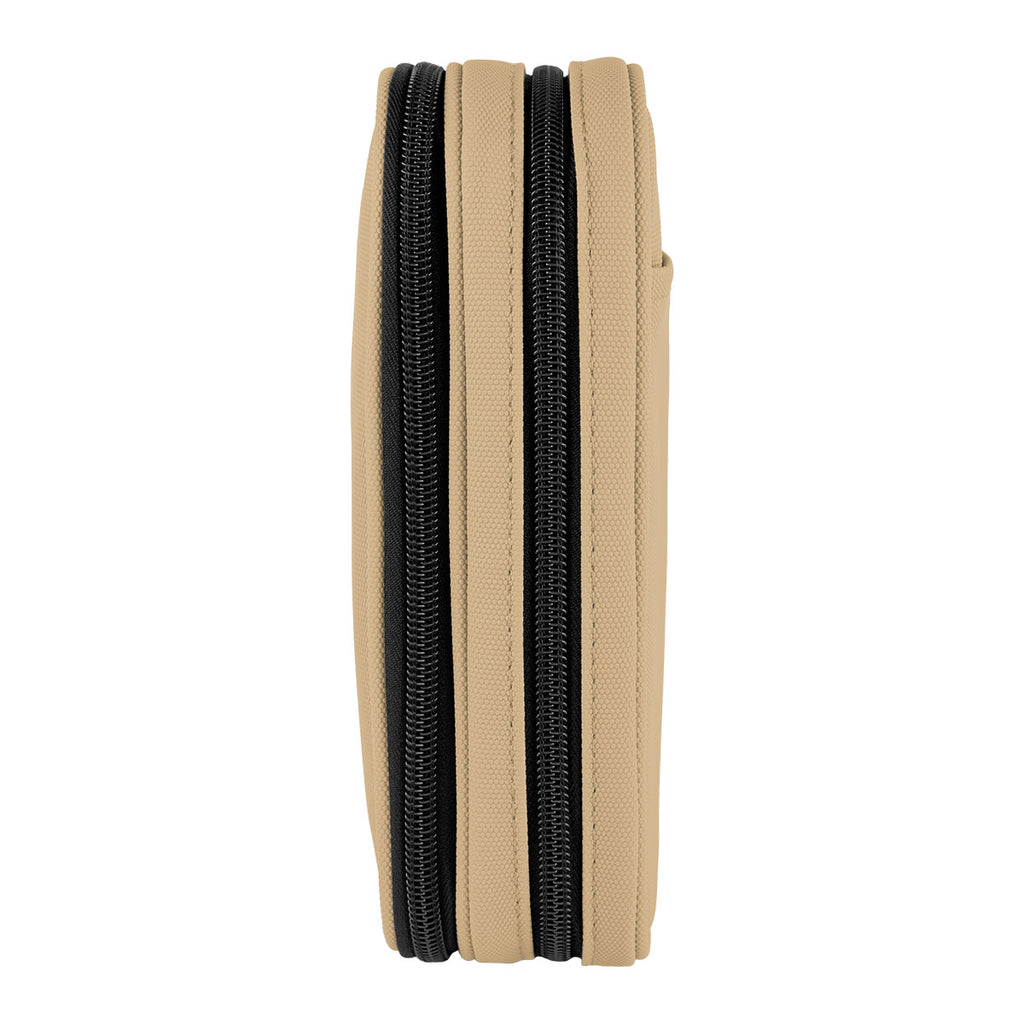 Leatherette Tandem Travel Organizer for Tech - Tan - Side