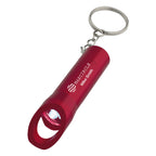 LED Flashlight and Bottle Opener in Aluminum - Red - Laser Engraving