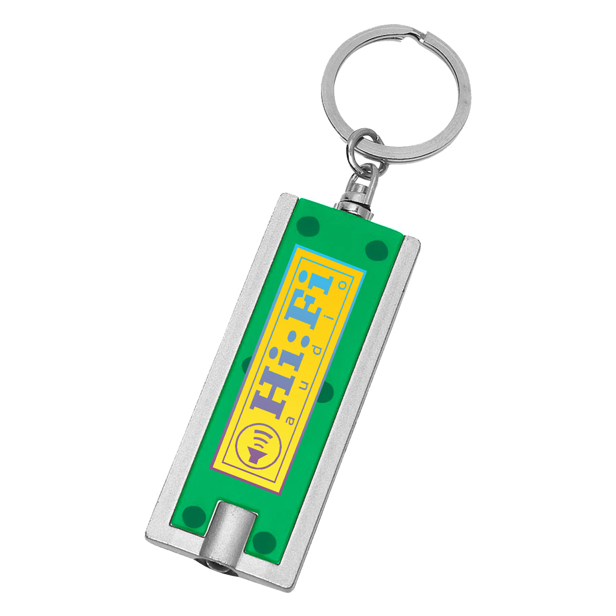 LED Keychain, Rectangular Full Color - Green - Full Color
