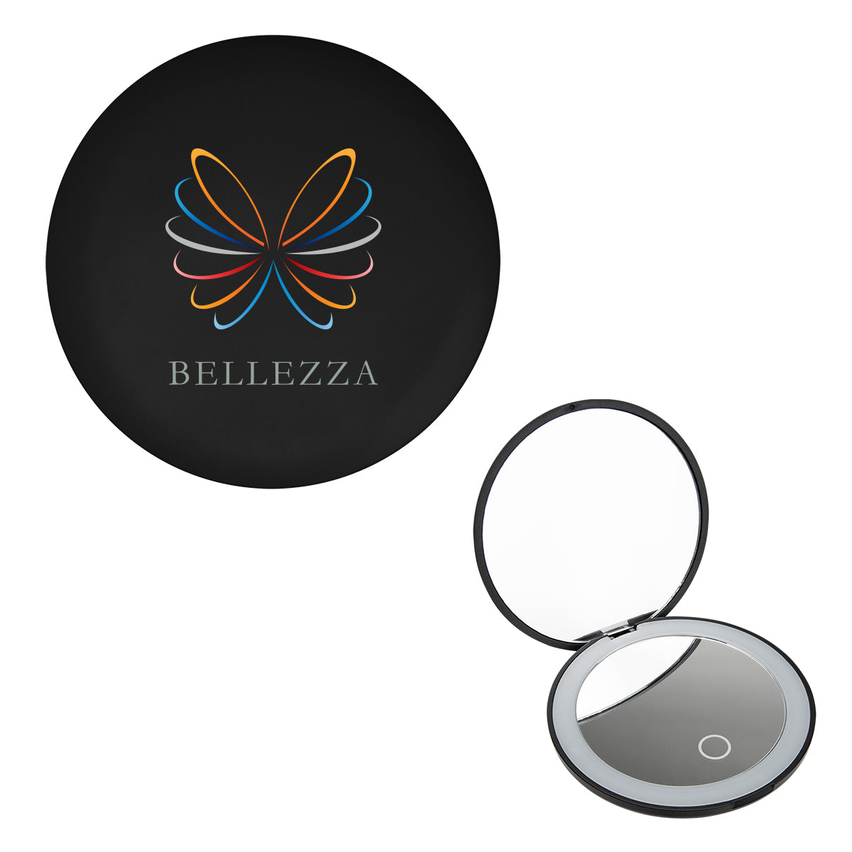 LED Mirror That Magnifies Both Sides - Black - Full Color