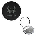 LED Mirror That Magnifies Both Sides - Black - Silk Screen
