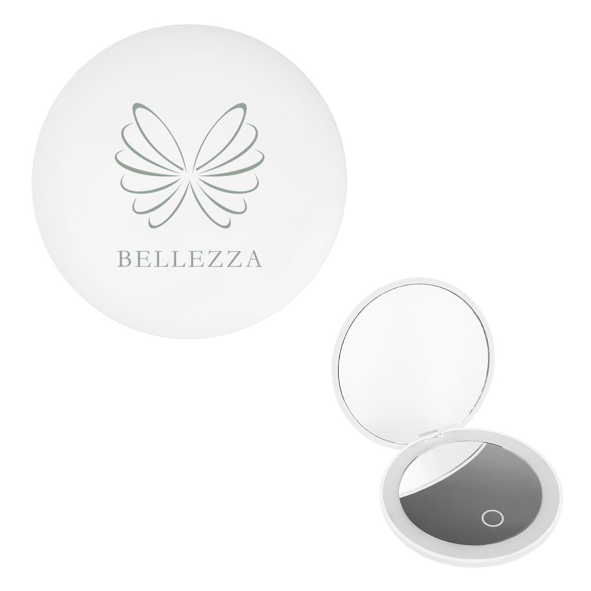 LED Mirror That Magnifies Both Sides - White - Silk Screen