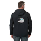 Lefroy Recycled Softshell Jacket with Hood for Men Debossing - Navy - On Model Back