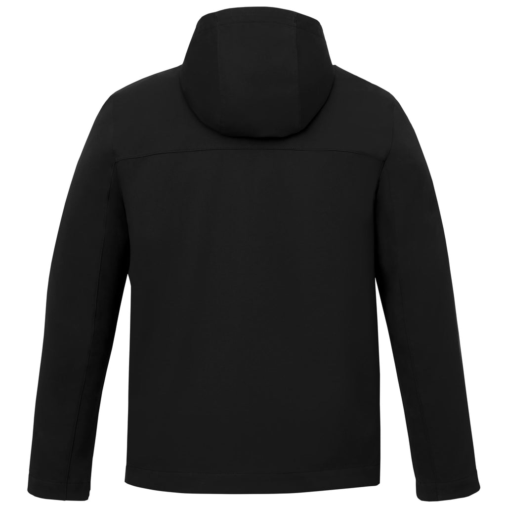Lefroy Recycled Softshell Jacket with Hood for Men Embroidery - Black - Back