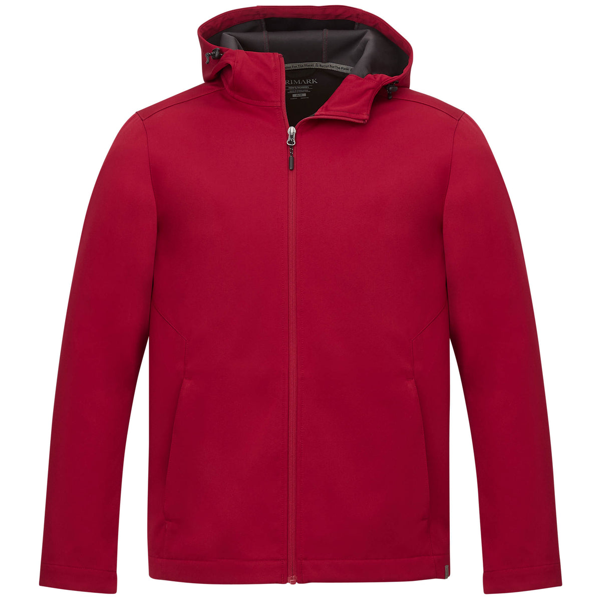 Lefroy Recycled Softshell Jacket with Hood for Men Embroidery - Vintage Red - Front